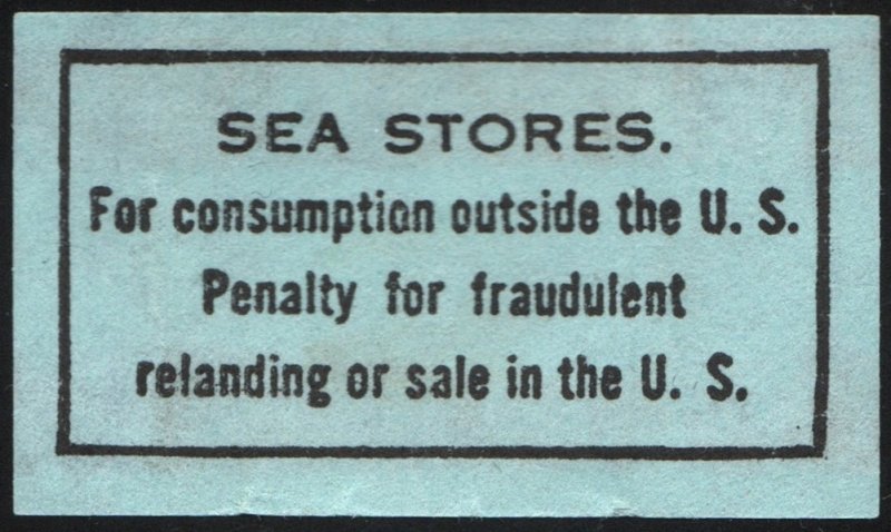 Cigarette Closure: Sea Stores Cigarettes: Black on Blue Used