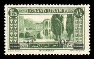 Lebanon #67var (YT 82a) Cat€100, 1926 20p on 1.25p, surcharge inverted, nev...