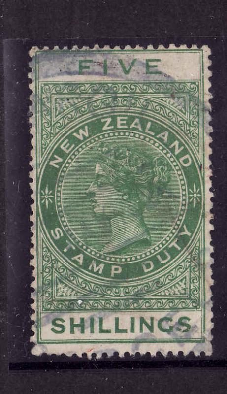 New Zealand-Sc#AR36-used 5sh green QV-1906-