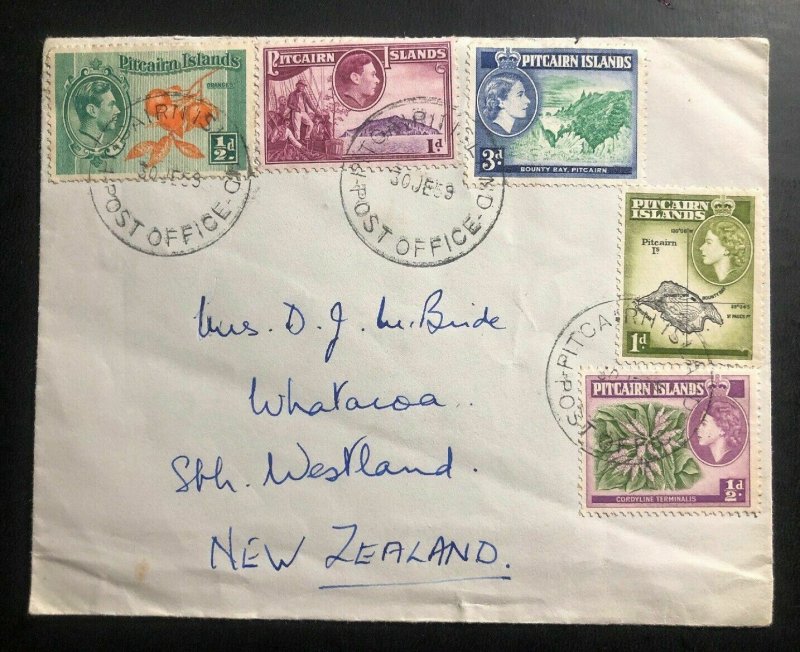 1959 Pitcairn Island Cover Stamp To Whatoroa New Zealand