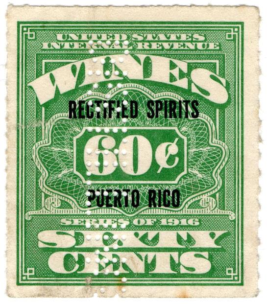 (I.B) Puerto Rico Revenue : Rectified Spirits 60c (Distilling perfin)