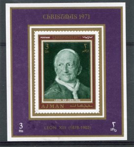 Ajman 1971 POPE LEON XIII 1878/1903 Gold s/s Imperforated Mint (NH)