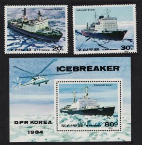 Korea Russian Icebreakers 2v+MS 1984 MNH SG#N2458-MSN2460