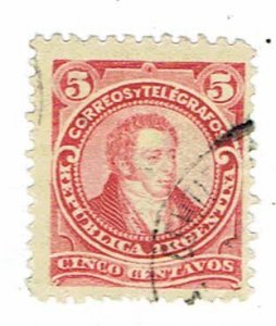 ARGENTINA SCOTT#20 1868 BERNARDINO RIVADAVIA - USED