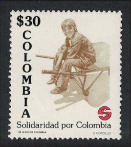 Colombia Boy sitting on wheelbarrow Solidarity 1981 MNH SG#1633