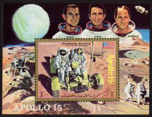 Ajman Mi Block 319 (#1116)  mnh - 1971 space - moon landing, Apollo 15, Scott