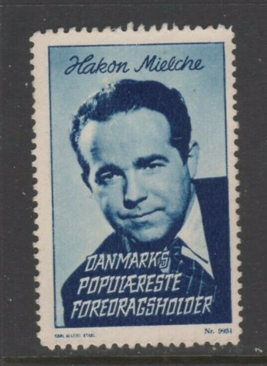 Denmark- Hakon Mielche Denmark's Favorite Lecturer Advertising Stamp - NG