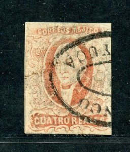 MEXICO HIDALGO 1856 SCOTT# 4c  FOLLANSBEE# 4A USED FRANCO ..YUCA AS SHOWN