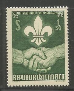 AUSTRIA 684 MNH, SCOUT EMBLEM AND HANDSHAKE