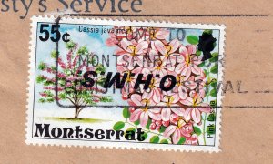 Montserrat Inverted O.H.M.S. ovpt on cover # O15 var.