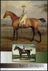 Liberia Art Stamps 2014 MNH Race Horses Horse Racing Goldfinder 1v S/S II