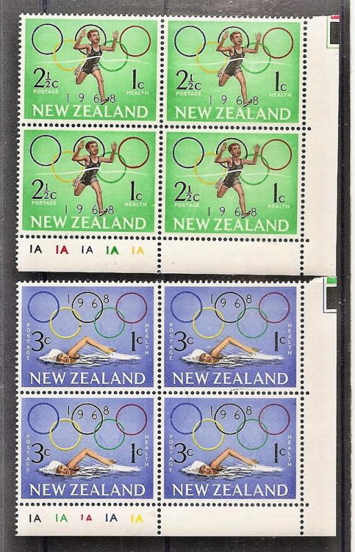 NEW ZEALAND B 75-76 MNH 1968 Olympics Blocks