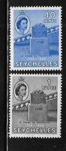 Seychelles 1956 Bicentenary of French Colonization Sc 191-192 MNH A901