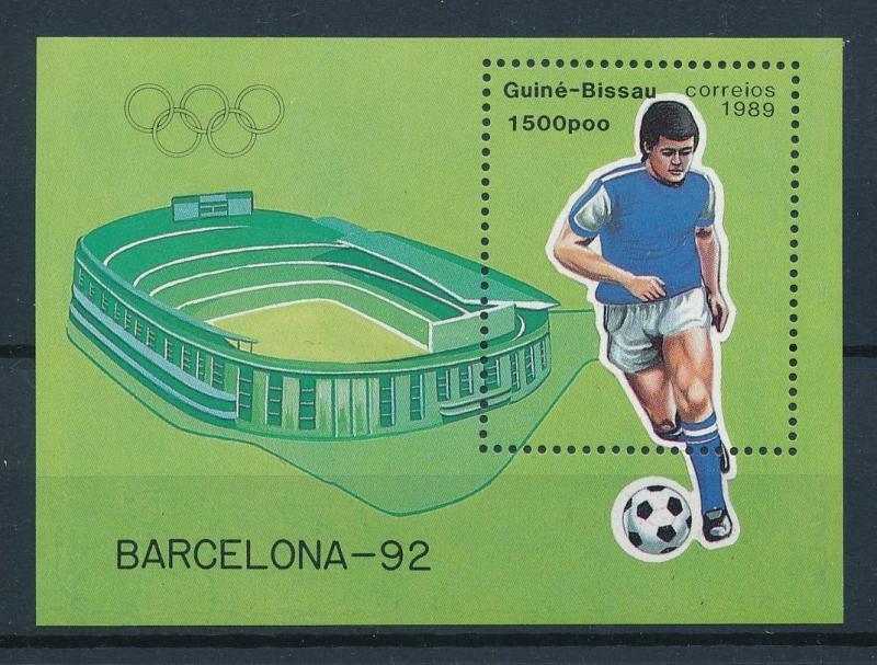[75418] Guinea Bissau 1989 Olympic Games Barcelona Football Souvenir Sheet MNH