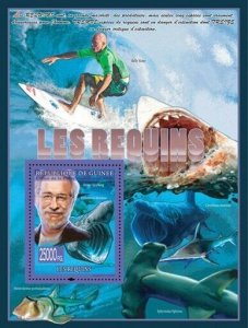 Guinea 2008 MNH - FAUNA-  Sharks & Steven Spielberg. YT 843, Mi 5449/BL1509