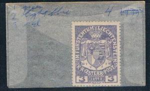 Liechtenstein 4 Unused Coat of Arms 1917 (L0320)
