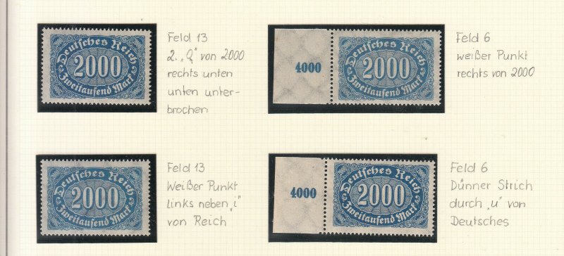 Germany - 1923 Oval 2000M specialized collection of varieties Mi# 253 - MNH