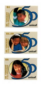 St. Vincent 1996 - SC# 2298-00 UNICEF, Kids, Children - Set of 3 Stamps - MNH