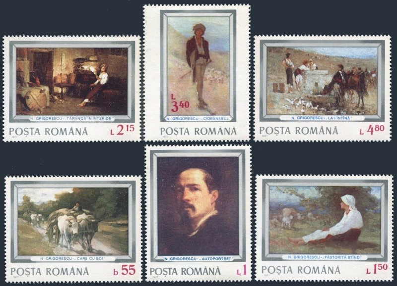 Romania 2705-2710, MNH. Michel 3404-3409. Paintings by Nicolae Grigorescu, 1977.