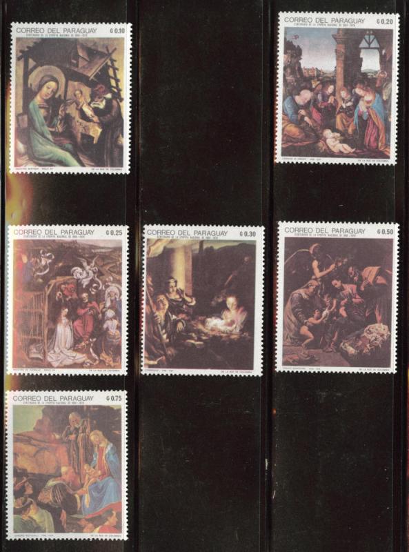 Paraguay Scott 1210, 1216-16 MNH** 1969 Nativity Art stamps