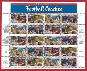 1997 United States, n . 2975/2978, American Football Coaches Sheet of 25 values
