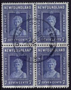 Newfoundland # 258 Used  VF CDS Block of 4 