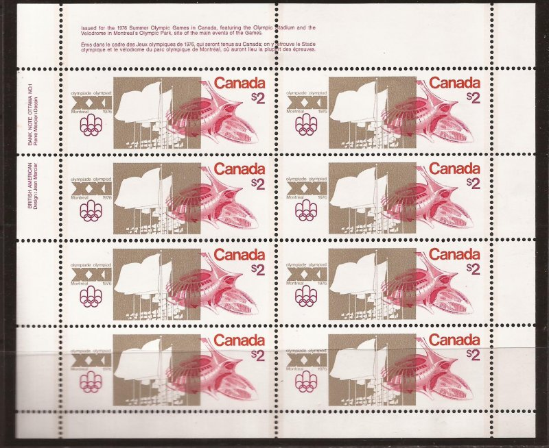 1976 Canada - Sc 688 - MNH VF - Mini Sheet LL - Olympic Stadium