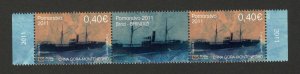 MONTENEGRO-MNH** STRIP-NAVIGATION-SHIPS-2011.