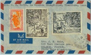 94660  - LAOS - Postal History - AIRMAIL  COVER  to  USA 1956 - BUDDHA