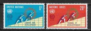 United Nations 199-200 50th ILO set MNH