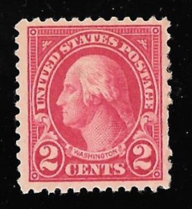 554 2 cents Washington, Carmine Stamp Unused LH VF Fault