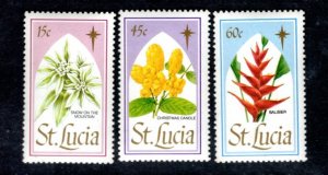 ST LUCIA 927-9 MNH VF Christmas Flowers