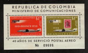 Colombia Scott #C350 S/Sheet MNH