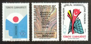 Turkey Scott #2079-2081 MNH