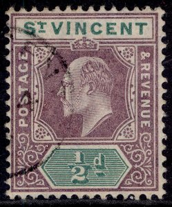 ST. VINCENT EDVII SG85, ½d dull purple & green, USED. ORDINARY