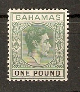 BAHAMAS SG157 1938 £1 DEEP GREY-GREEN & BLACK MTD MINT