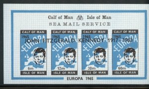 GREAT BRITAIN LOCAL ISLE OF MAN EUROPA 1965 S/S OVPRINTED J.F. KENNEDY MINT NH