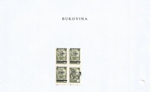 UKR, BUKOVINA - 1992 - o/p on USSR -Perf 4v Block -Mint Light Hinged-Local Issue