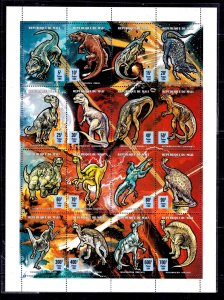 Mali Souvenir Sheet #609, MNH OG, XF, Dinosaurs, SCV $13.00 