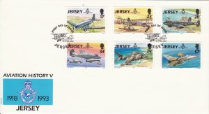 Jersey 1993 RAF set on FDC