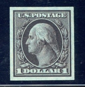 US SCOTT #342TC1ah Trial Color Large Die Proof Brown On Blue Green