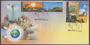 INDIA - 2007 RENEWABLE ENERGY 4V FIRST DAY COVER