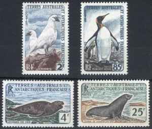 France FSAT 1960 2fr-85fr Marine Life Scott 16-19 UMM/MNH Cat $120