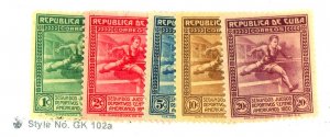 CUBA 299-303 MINT FVF OG HR Cat $21