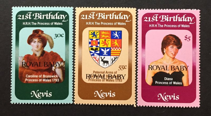 Nevis 1982 #153-5, MNH, CV $2