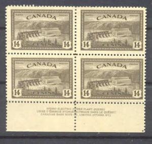 Canada 270 MNH bl. of 4 Hydroelectric station SCV15