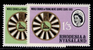 RHODESIA & NYASALAND QEII SG48-49, 1963 service clubs set, NH MINT.
