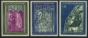 Andorra Fr 214-216,MNH.Michel 242-244. Revelation from Altar of St John.1972.