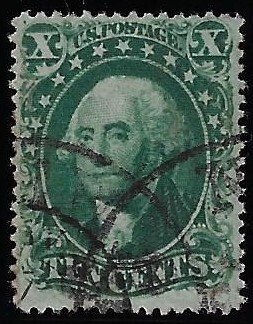 Scott #32 VF-used – Neat town cancel. 2019 PF cert for pair. Showpiece!