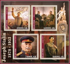 Stamps. Famous People, Joseph Stalin USSR 2022 year 1+1 sheets perf Laos